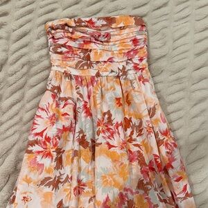 Abercrombie & Fitch Floral Midi Dress - Pink and Orange